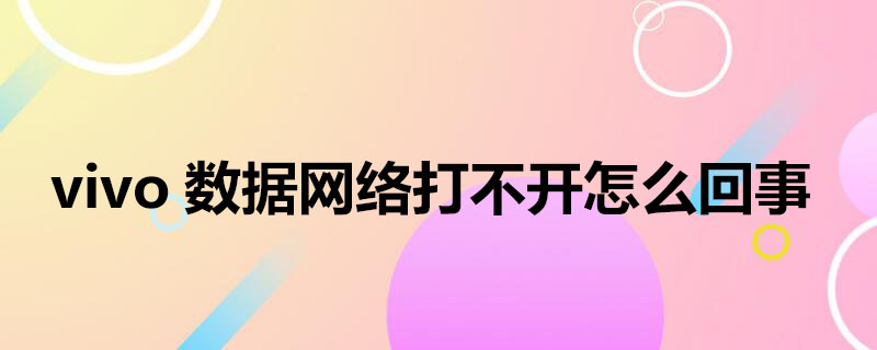 vivo数据网络打不开怎么回事（数据网