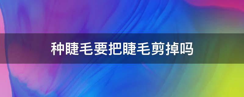 种睫毛要把睫毛剪掉吗（种睫毛需要把