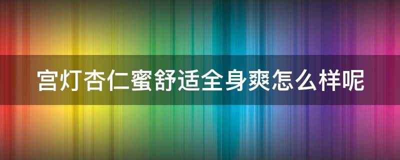 宫灯杏仁蜜舒适全身爽怎么样呢（宫灯