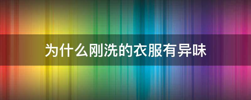 为什么刚洗的衣服有异味 为啥刚洗