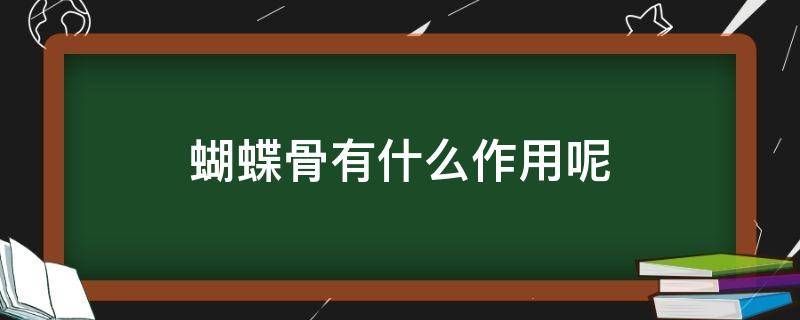 蝴蝶骨有什么作用呢 蝴蝶骨有什么