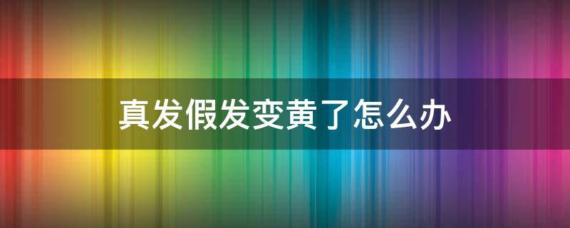 真发假发变黄了怎么办（真发假发毛躁