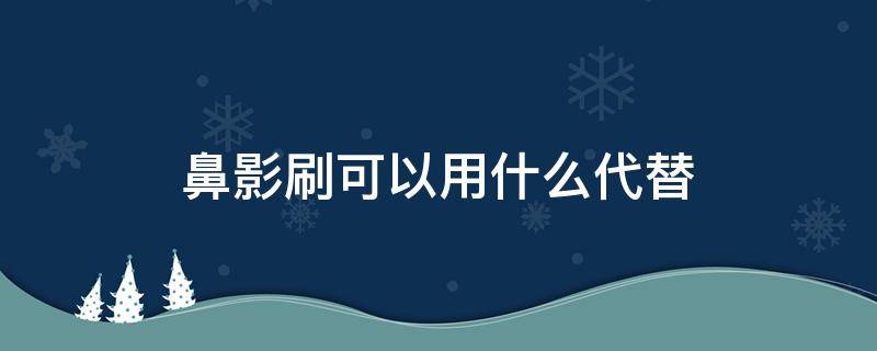 鼻影刷可以用什么代替 鼻影刷可以