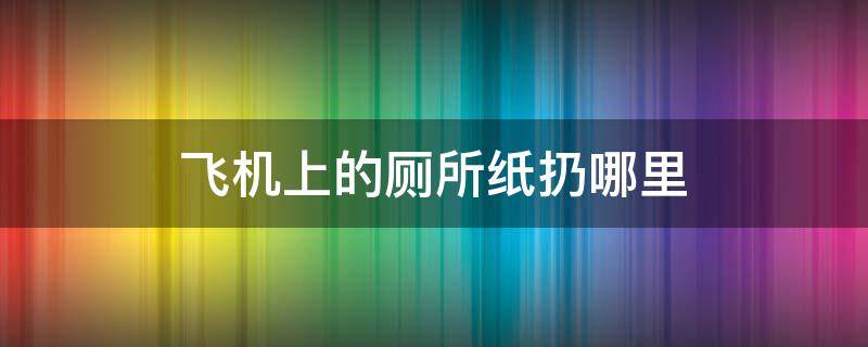 飞机上的厕所纸扔哪里（飞机卫生间厕