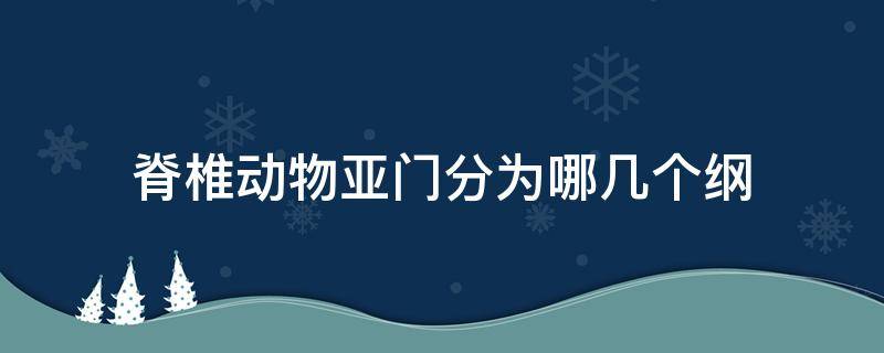 脊椎动物亚门分为哪几个纲 脊椎动