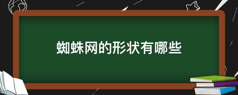 蜘蛛网的形状有哪些（蜘蛛网的形状有