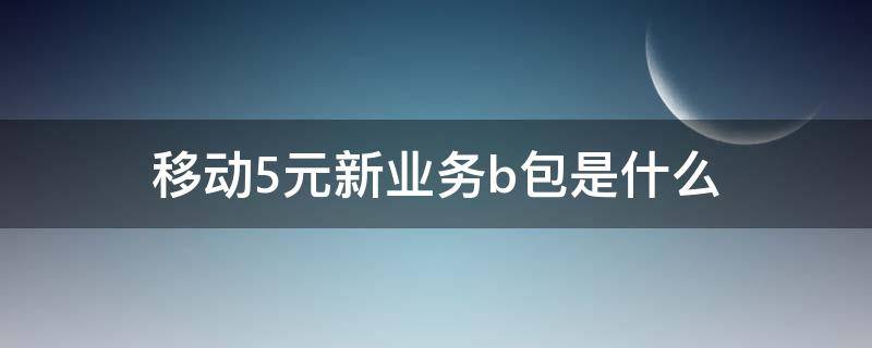 移动5元新业务b包是什么（中国移动5