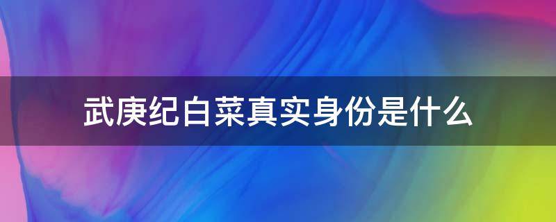 武庚纪白菜真实身份是什么 武庚纪