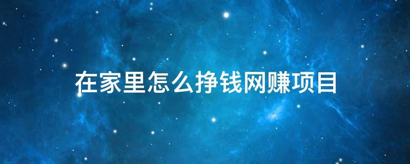 在家里怎么挣钱网赚项目 在家里如