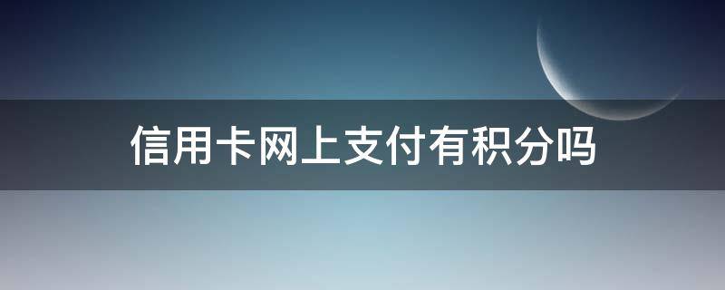 信用卡网上支付有积分吗（网付 积分 信用卡）