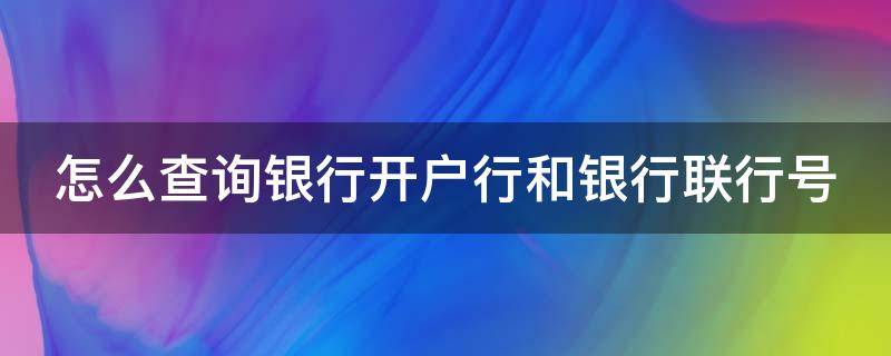 怎么查询银行开户行和银行联行号 