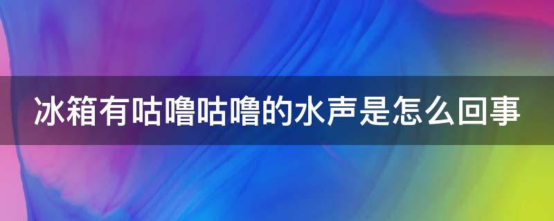 冰箱有咕噜咕噜的水声是怎么回事 