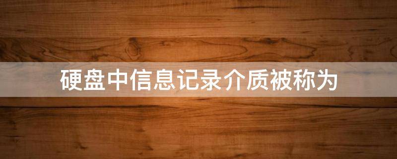 硬盘中信息记录介质被称为 硬盘中