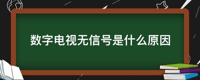 数字电视无信号是什么原因（数字电视